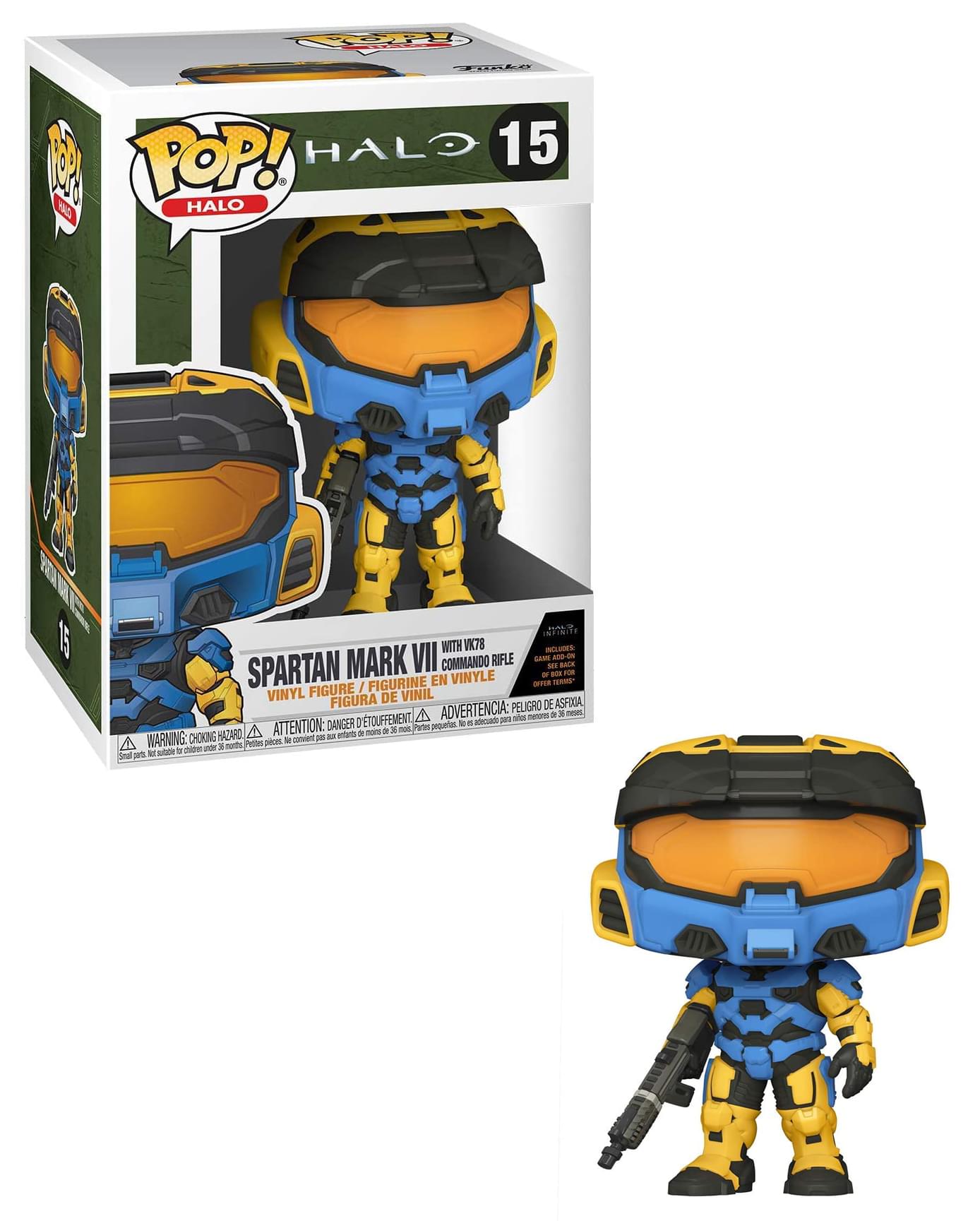 HALO Infinite Funko POP Vinyl Figure | Spartan Mark VII Blue/Yellow