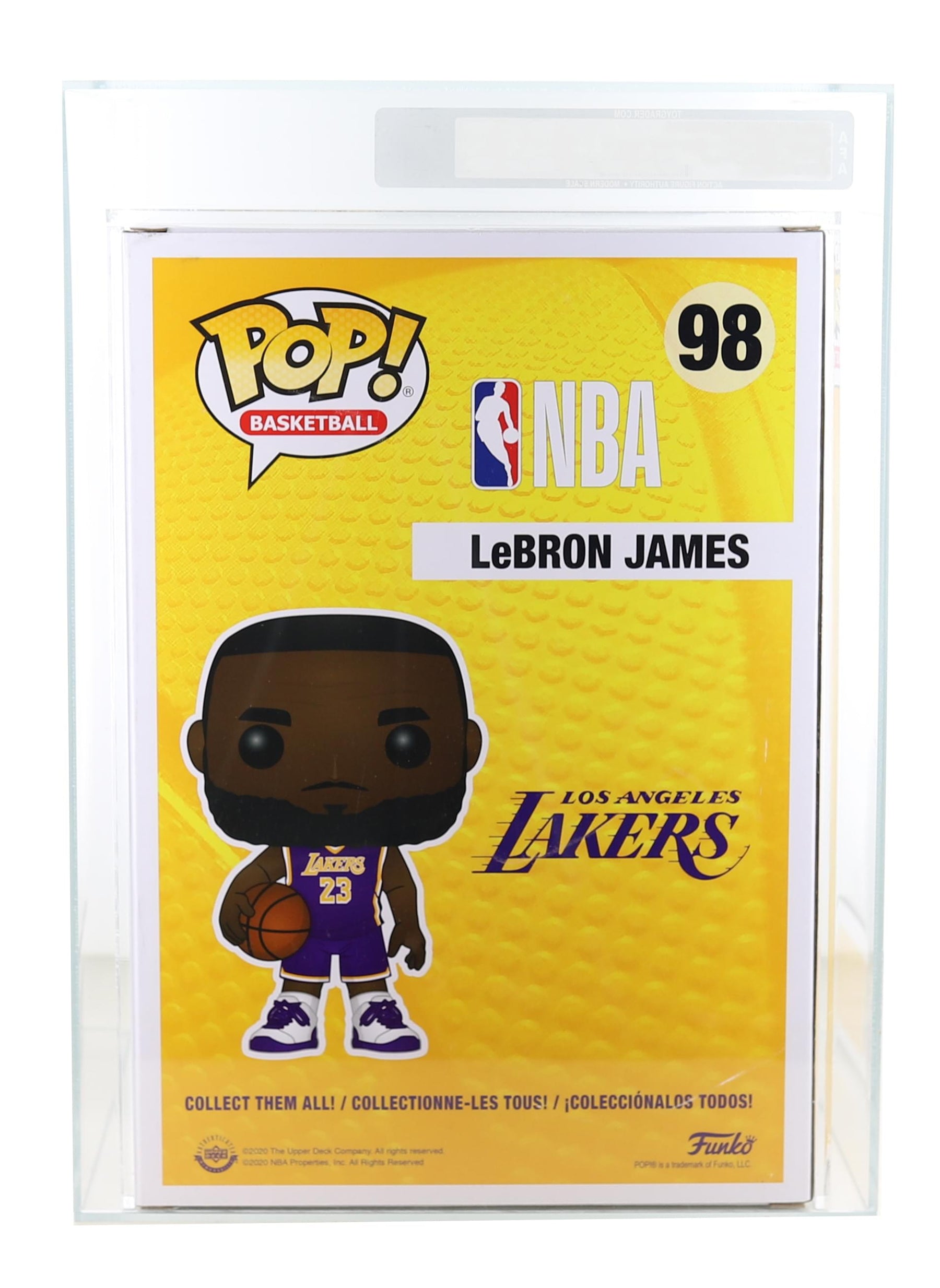 LA Lakers NBA 10 Inch Funko POP | LeBron James (Purple Jersey) Graded AFA 9.0