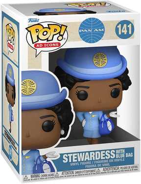 Pan Am Funko POP Ad Icons Vinyl Figure | Stewardess with Blue Bag