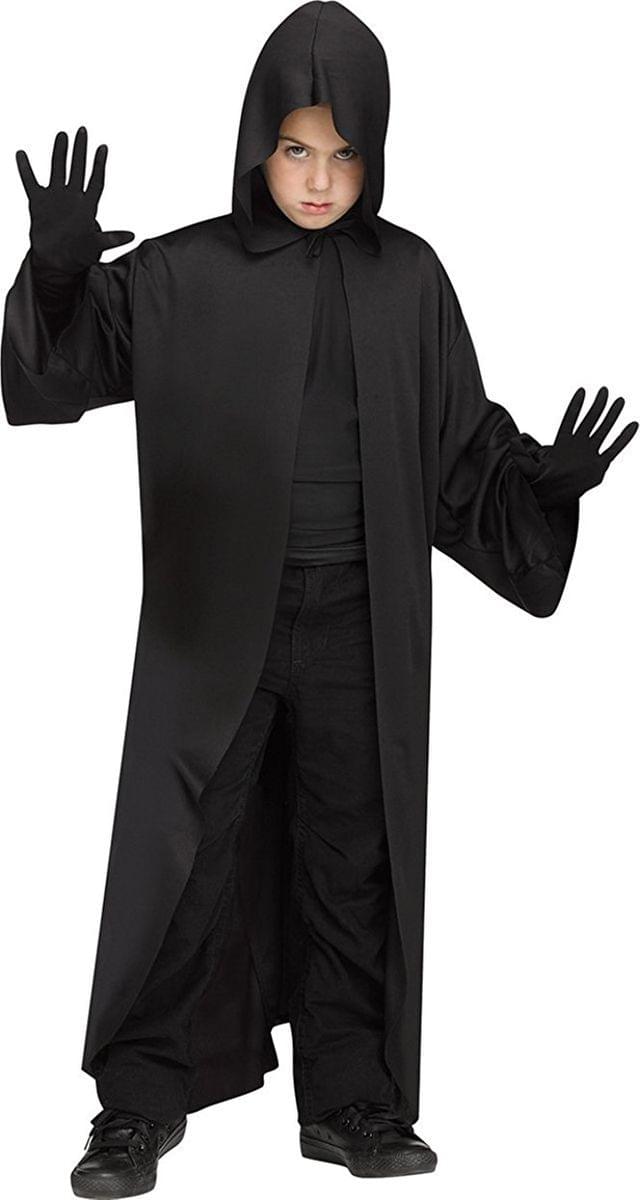 Hooded Robe Black Child Costume One Size