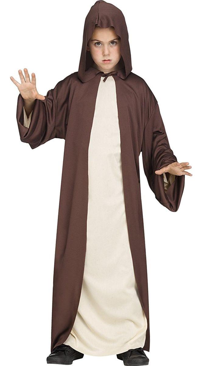 Hooded Robe Brown Child Costume One Size