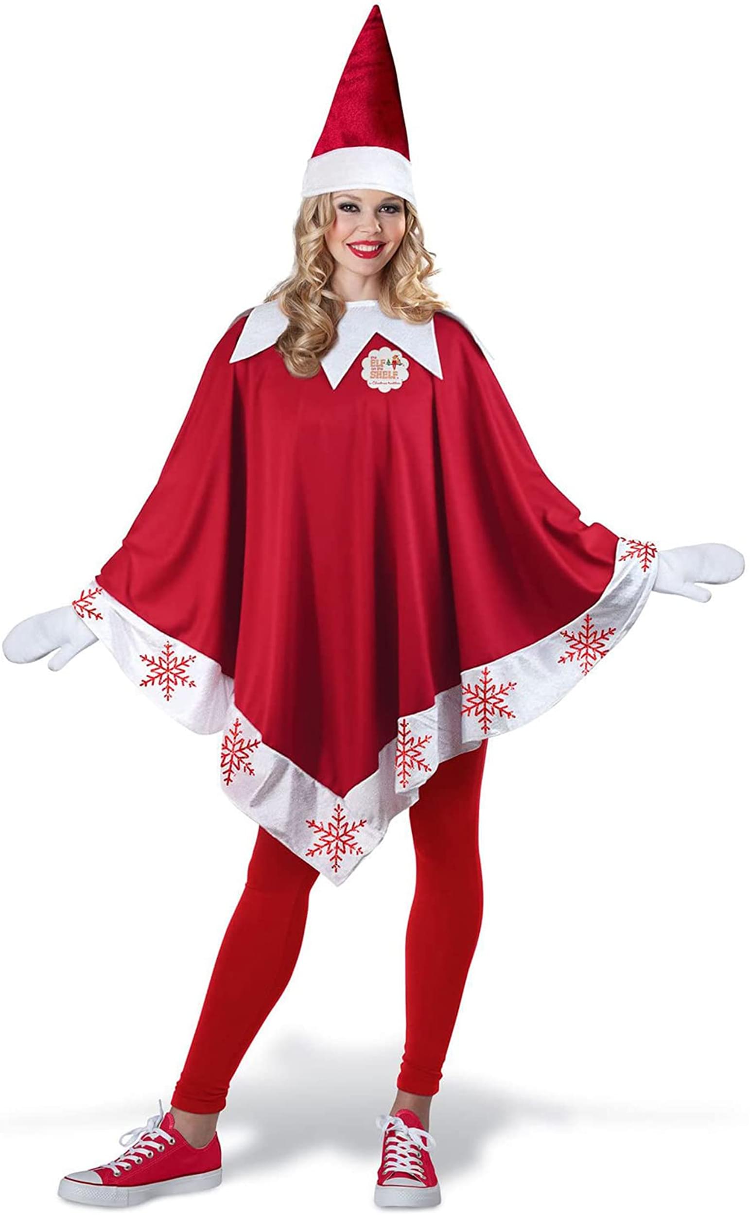 Elf On The Shelf Adult Elf Adult Costume Poncho | One Size Fits Up to 14