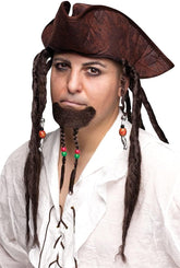 Instant Adult Pirate Costume Kit | Hat | Hair | Goatee
