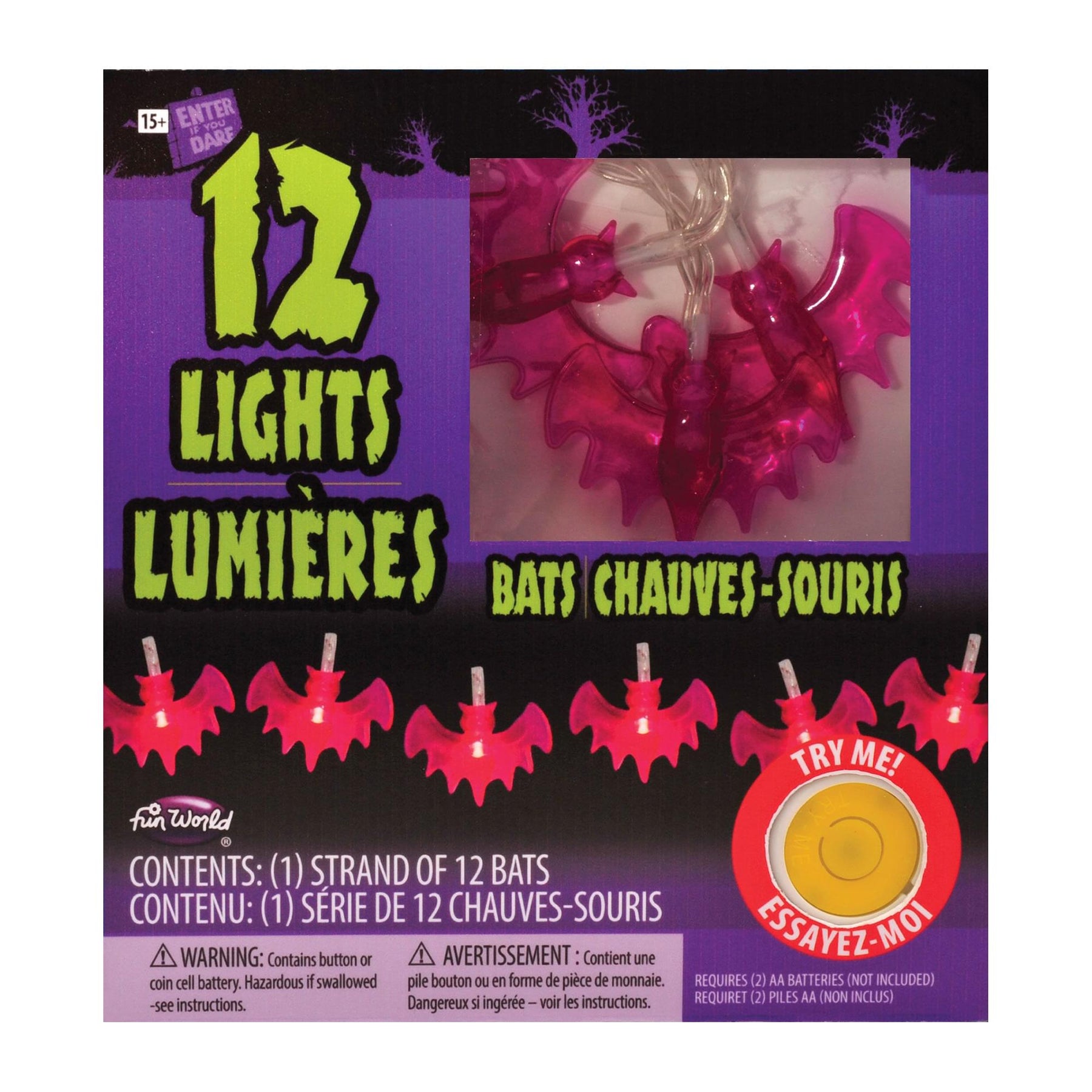 Glowing Bats String Lights | 5.9 Foot String w/ 12 LED Lights