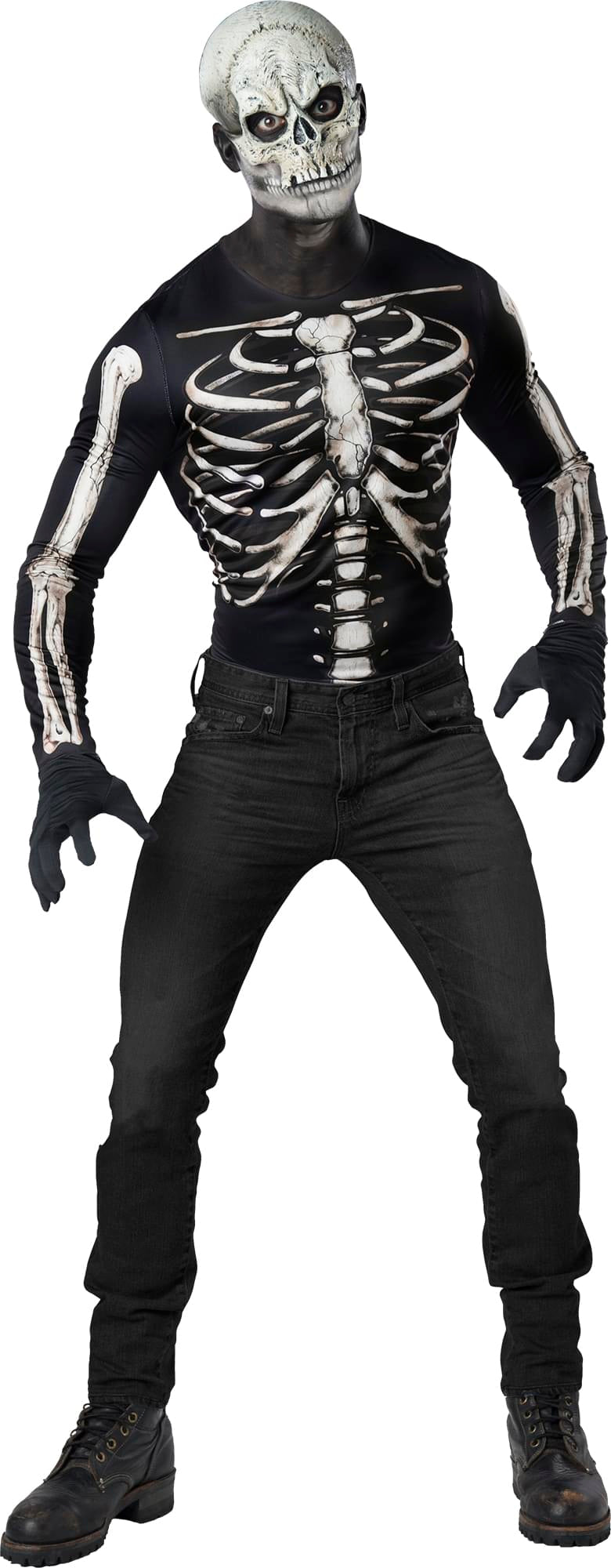 Skeleton Shirt & Mask Adult Costume Kit