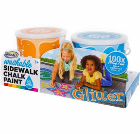 RoseArt Glitter Washable Sidewalk Chalk Paint | Orange & Blue