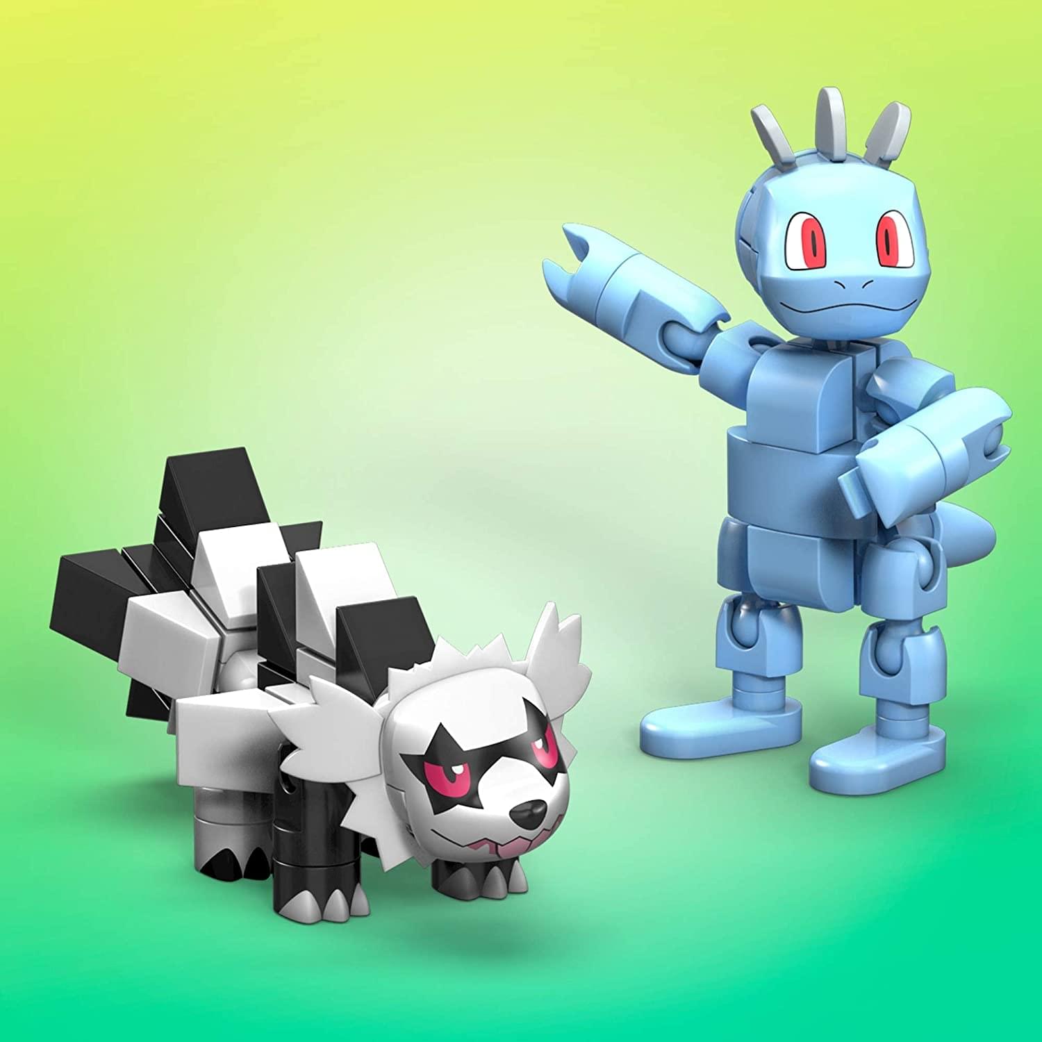 Pokemon Mega Construx 149 Piece Building Set | Galarian Zigzagoon vs Machop