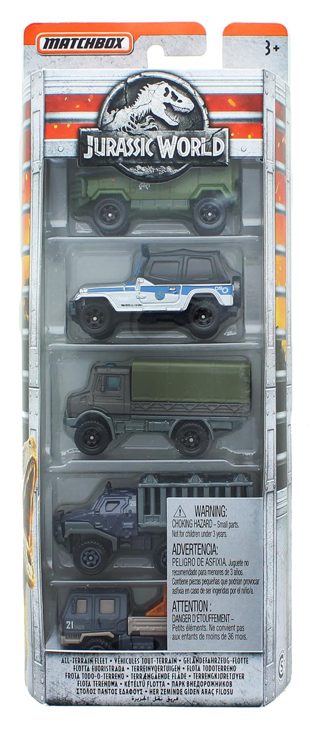 Jurassic World Matchbox Die-Cast Vehicle 5-Pack | All Terrain Fleet