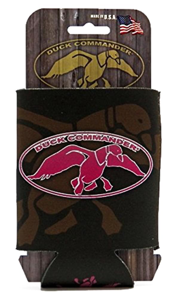 Duck Dynasty Logo Can Cooler Cooler Brown With Pink Logo