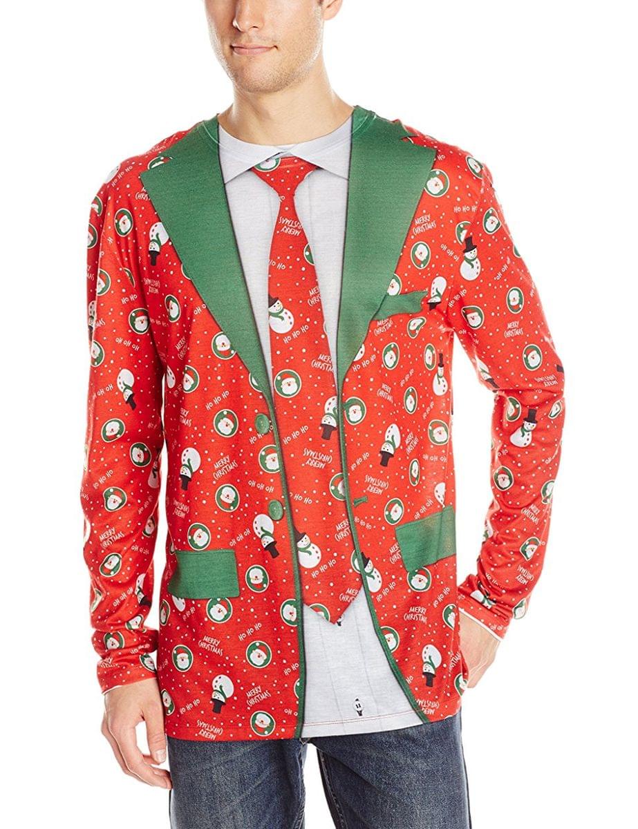 Ugly Christmas Sweater Suit Tie