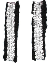 Roaring 20's Shiny Silver And Black Costume Garters Or Armbands