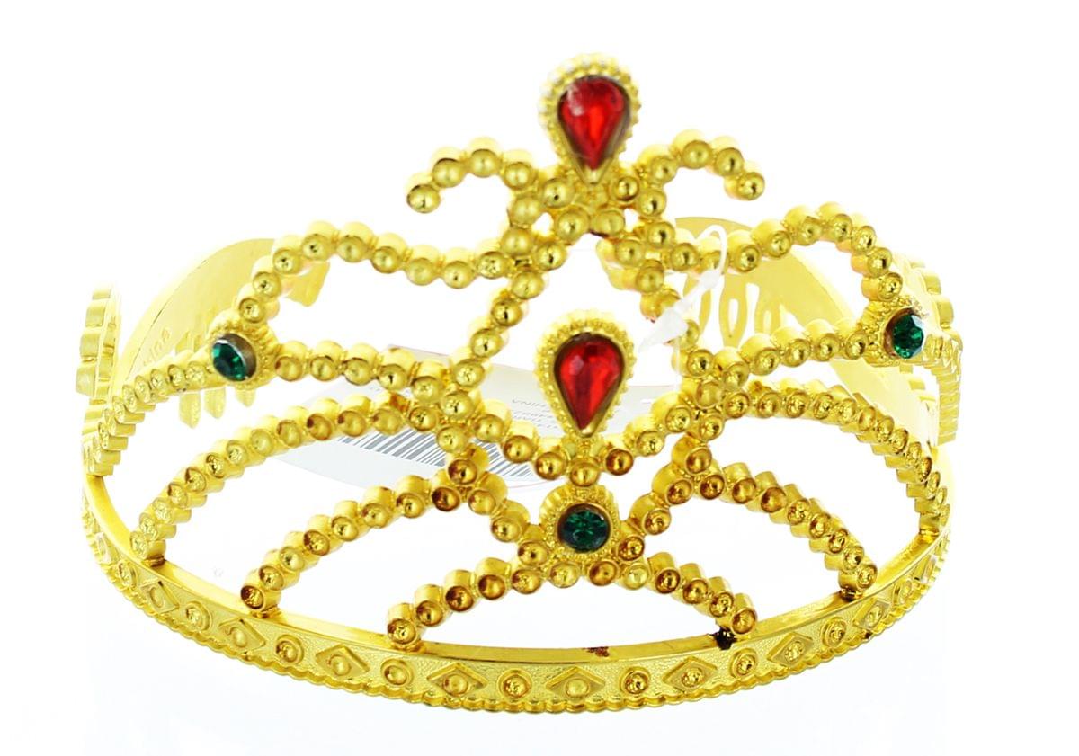 Golden Costume Tiara With Colored Stones Child