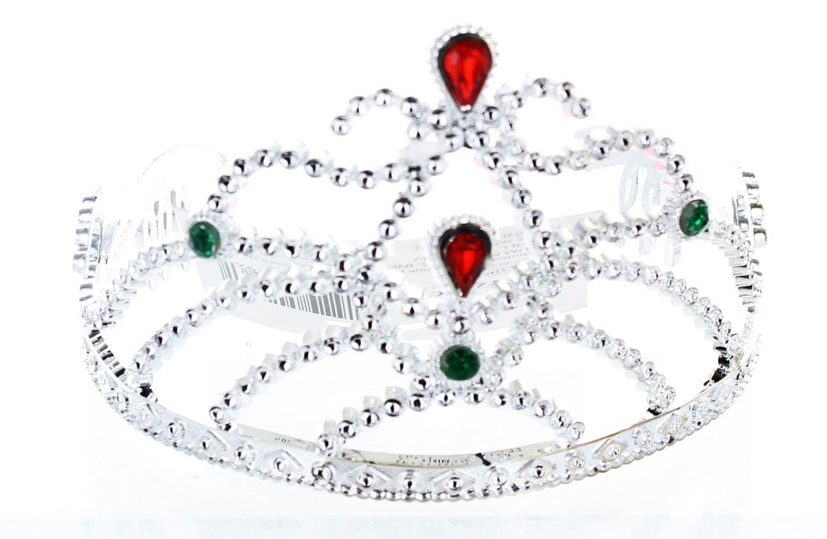 Silver Costume Tiara With Colored Stones Child