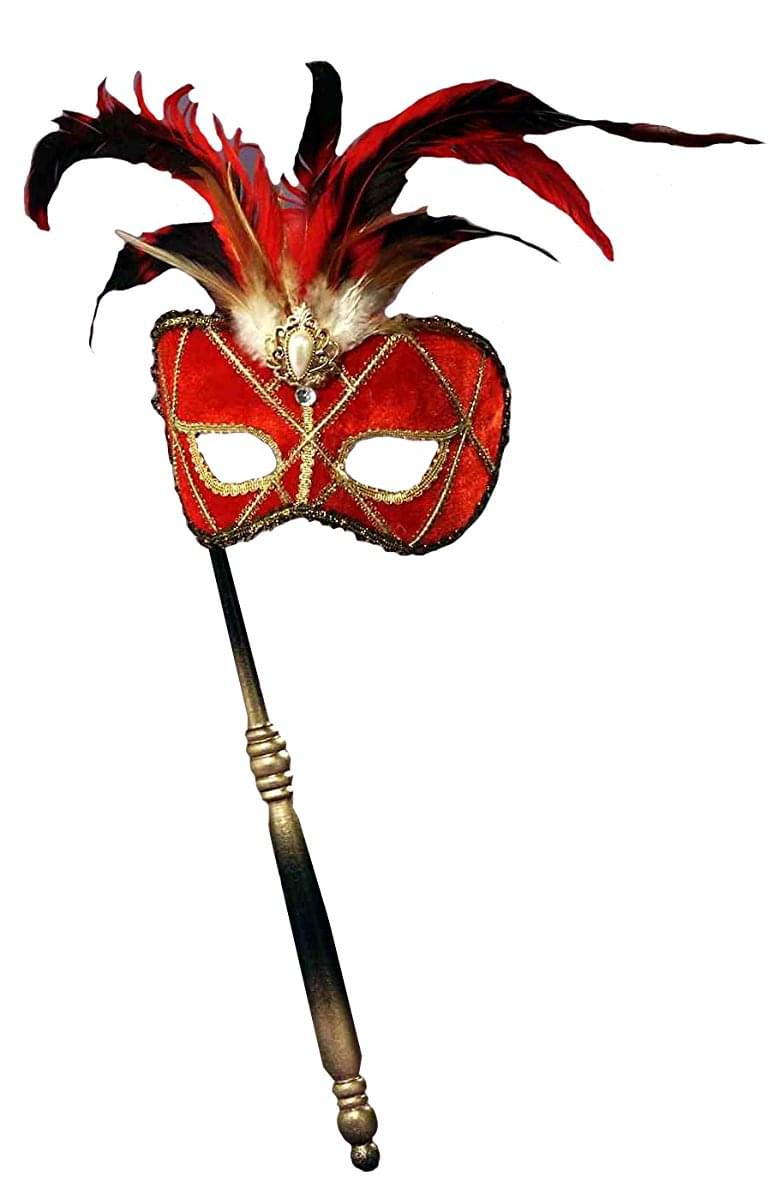 Red Venetian Mask Costume Accessory Adult One Size