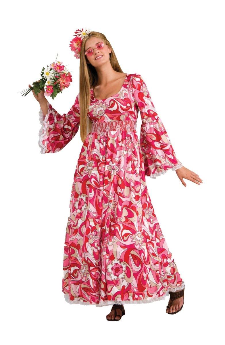 70's Flower Child Hippie Dress Adult Costume