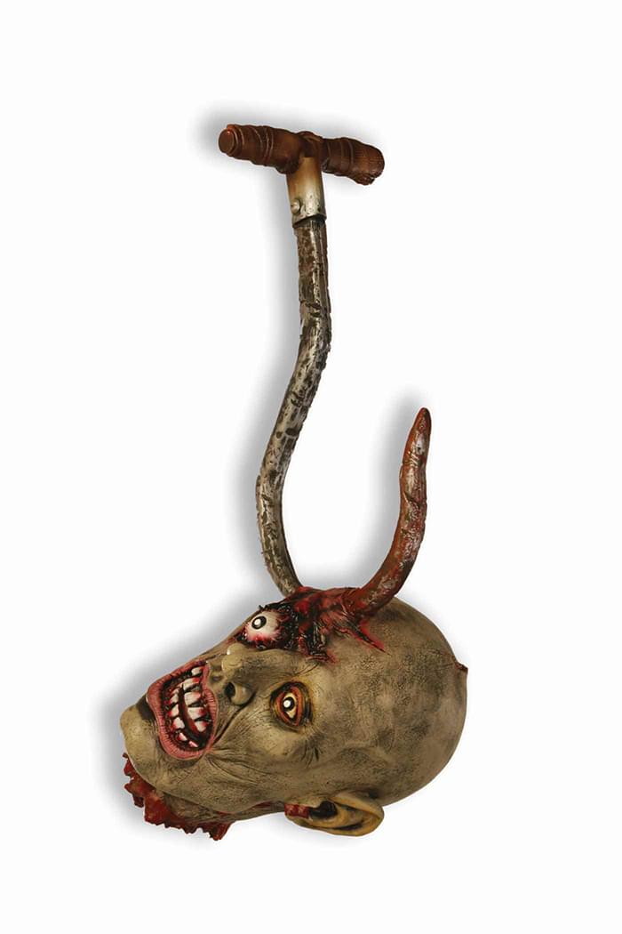 Ghoul Head On Hook Halloween Prop Décor