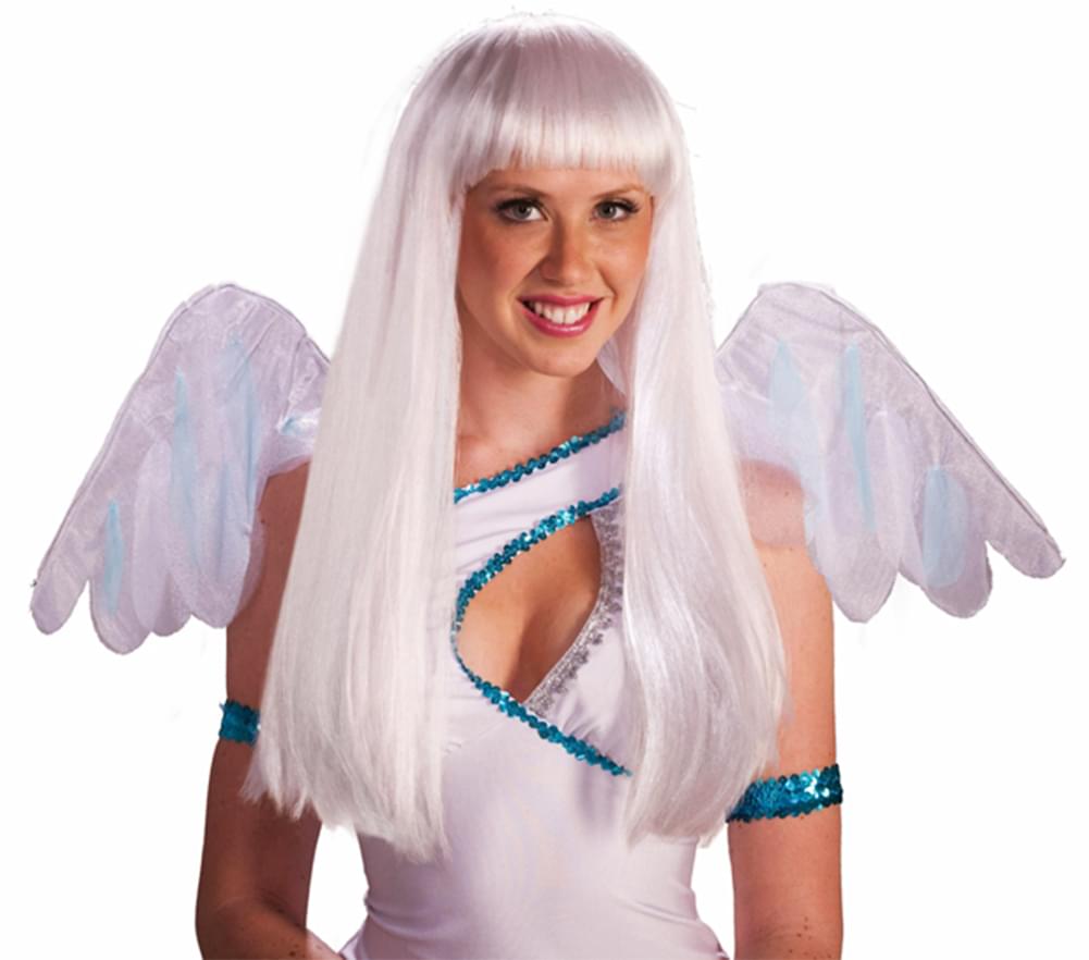 White Hot Angel Long Adult Costume Wig