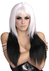 Dipped In Darkness Blonde & Black Costume Adult Wig
