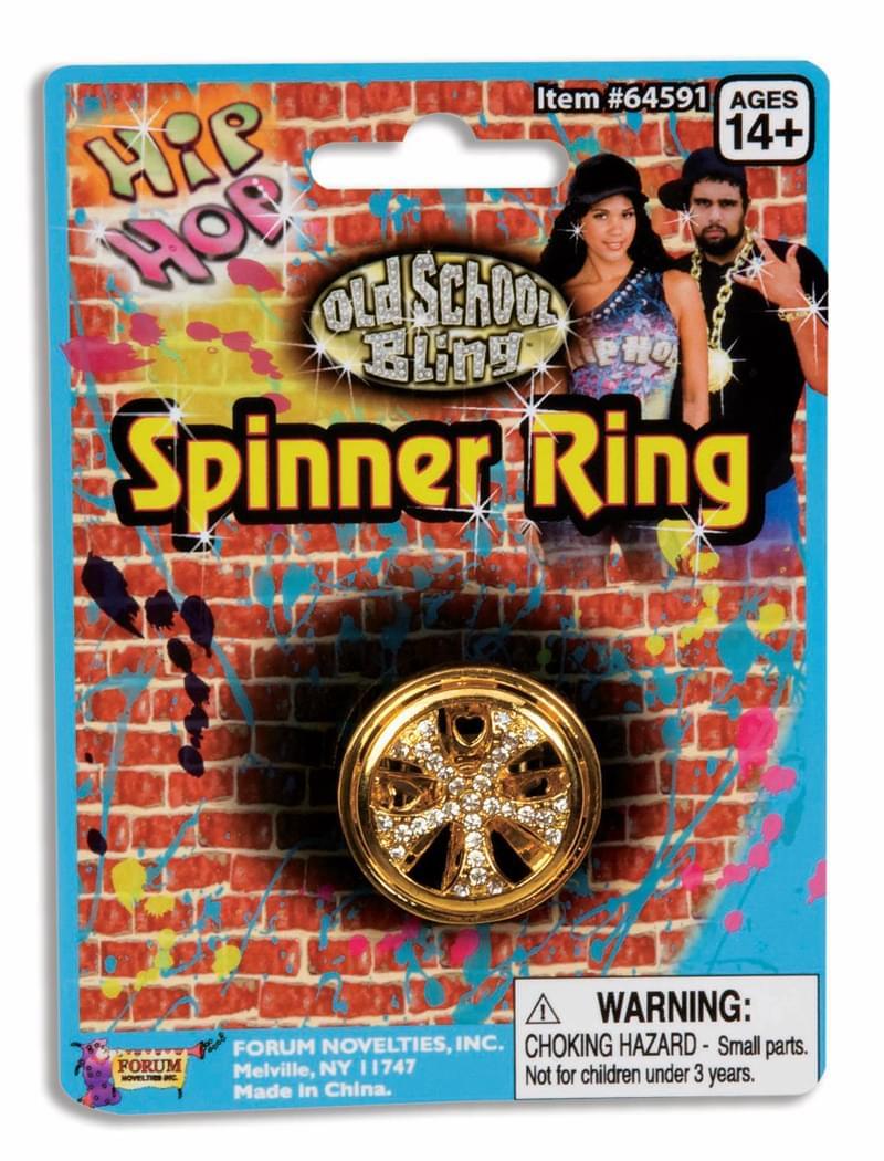 Hip Hop Gold Spinner Costume Ring