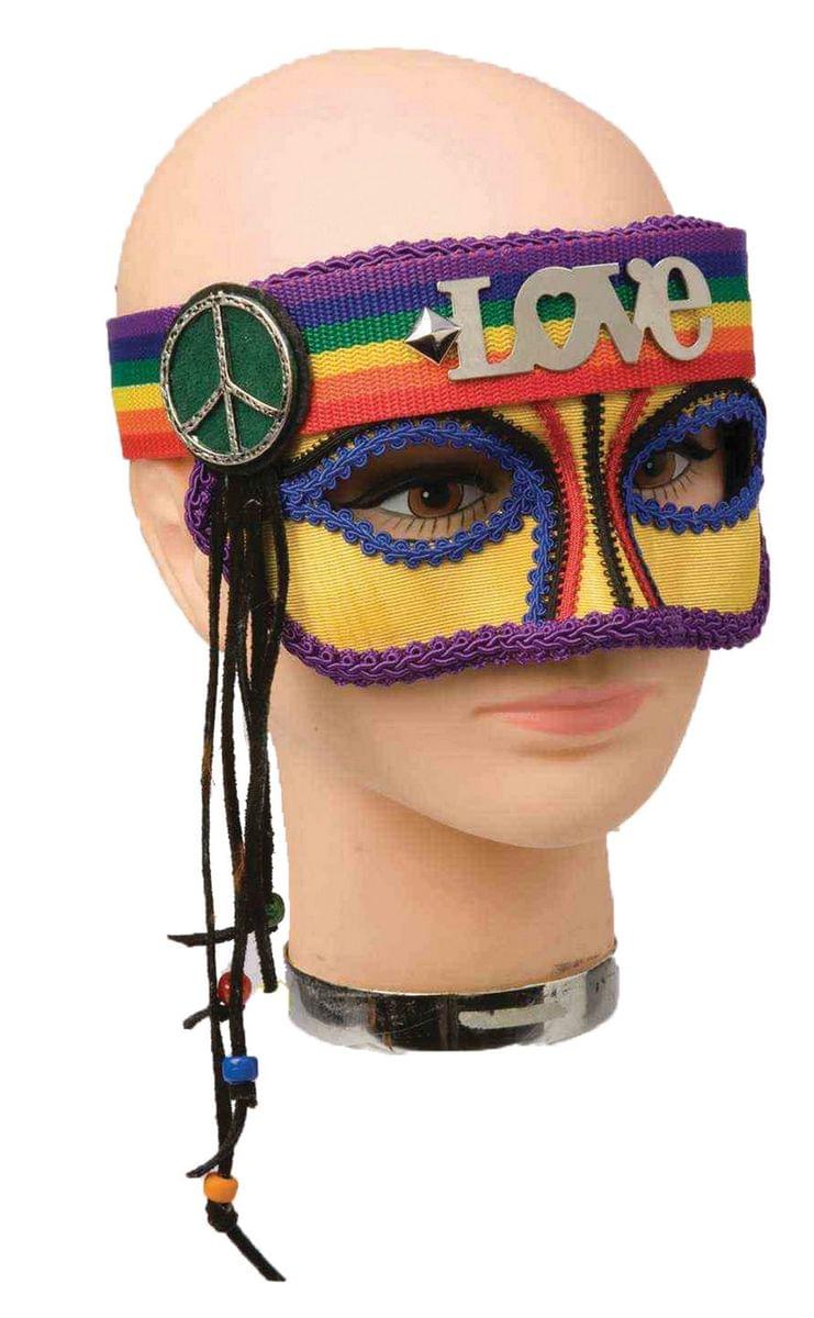 Hippie Rainbow Masquerade Half Mask Costume Accessory