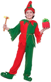 Santa's Elf Costume With Jingle Bells Child