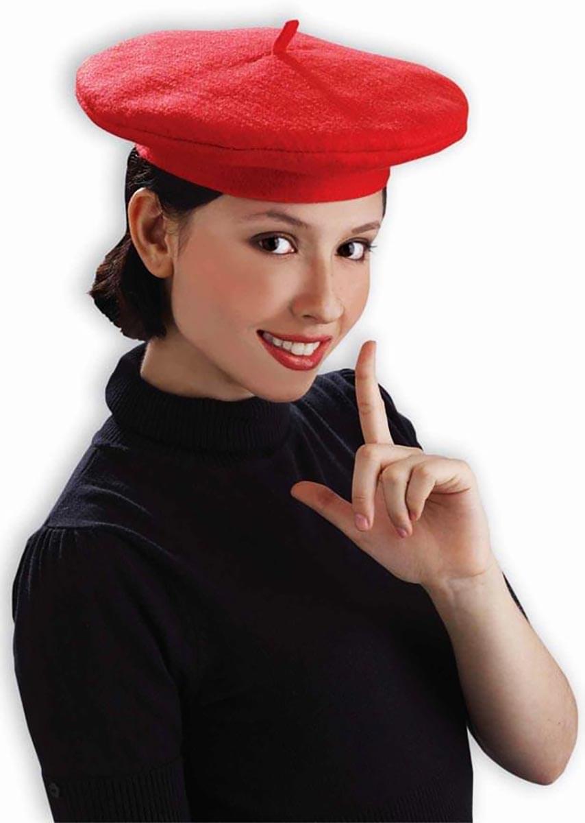 Red Beret Adult Costume Hat