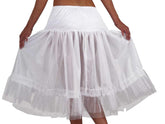 White Tea Length Costume Crinoline Slip Adult One Size Fits Most