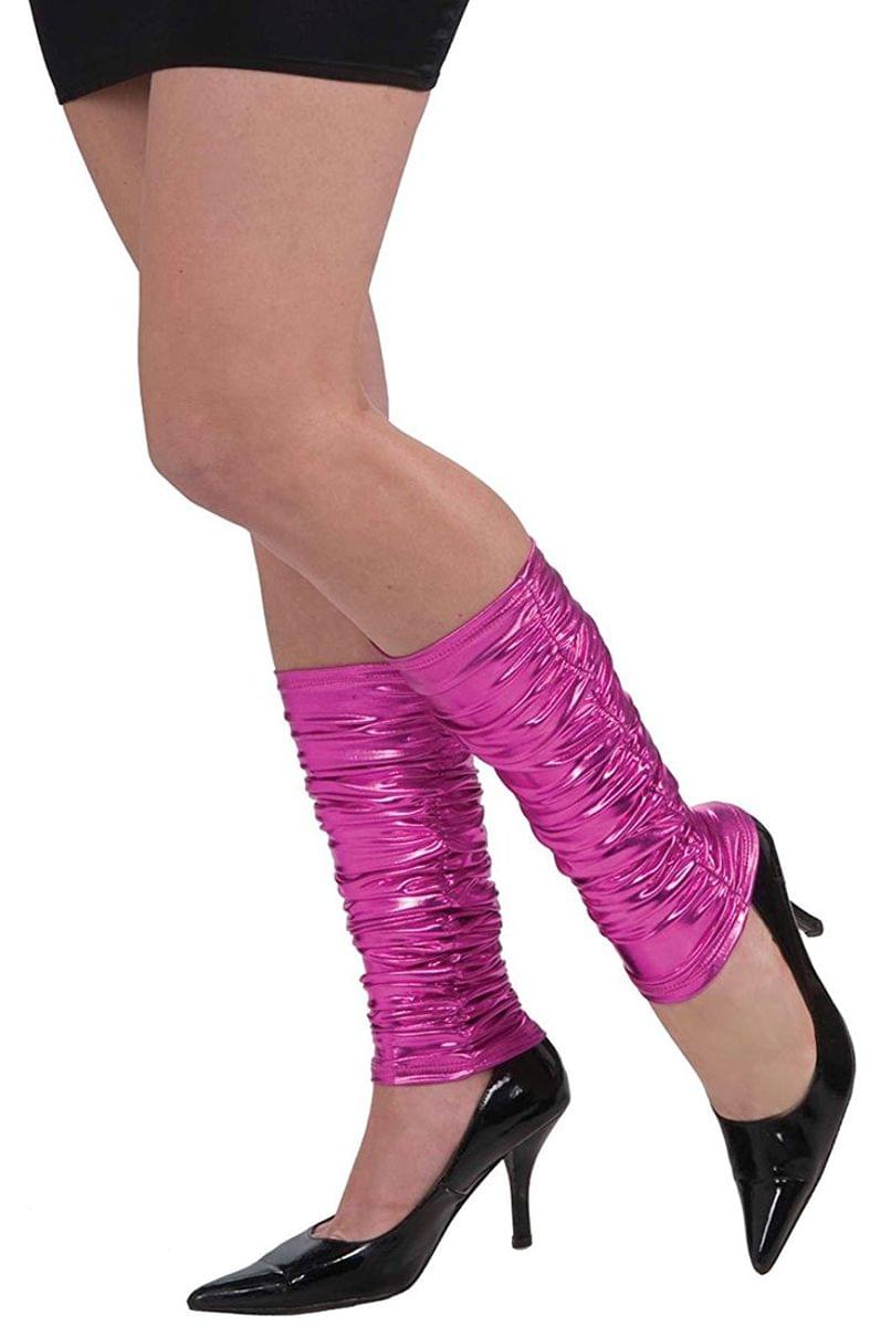 Punk Rock Lame Leg Warmers Pink Costume Accessory