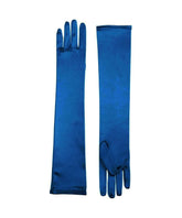 Long Light Blue Adult Female Costume Satin Dress Gloves