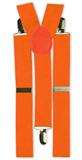 Neon Orange Adult Costume Suspenders