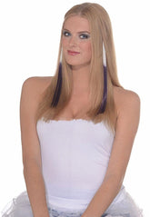 2-Piece Dipped Costume Hair Extensions: Black & White