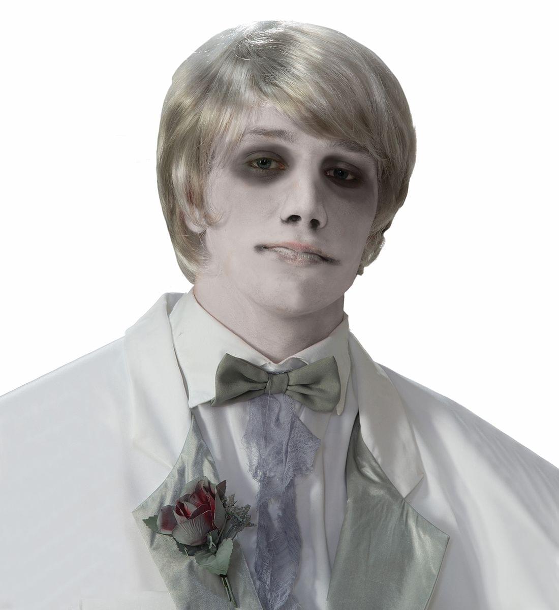 Ghostly Gentleman Grey/White Costume Wig Adult