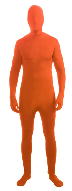 Disappearing Man Neon Orange Body Suit Adult Costume