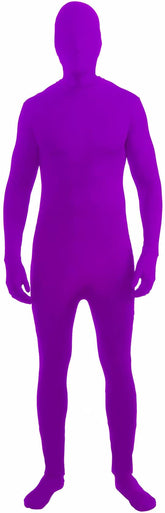 Disappearing Man Stretch Costume Jumpsuit Teen: Neon Purple