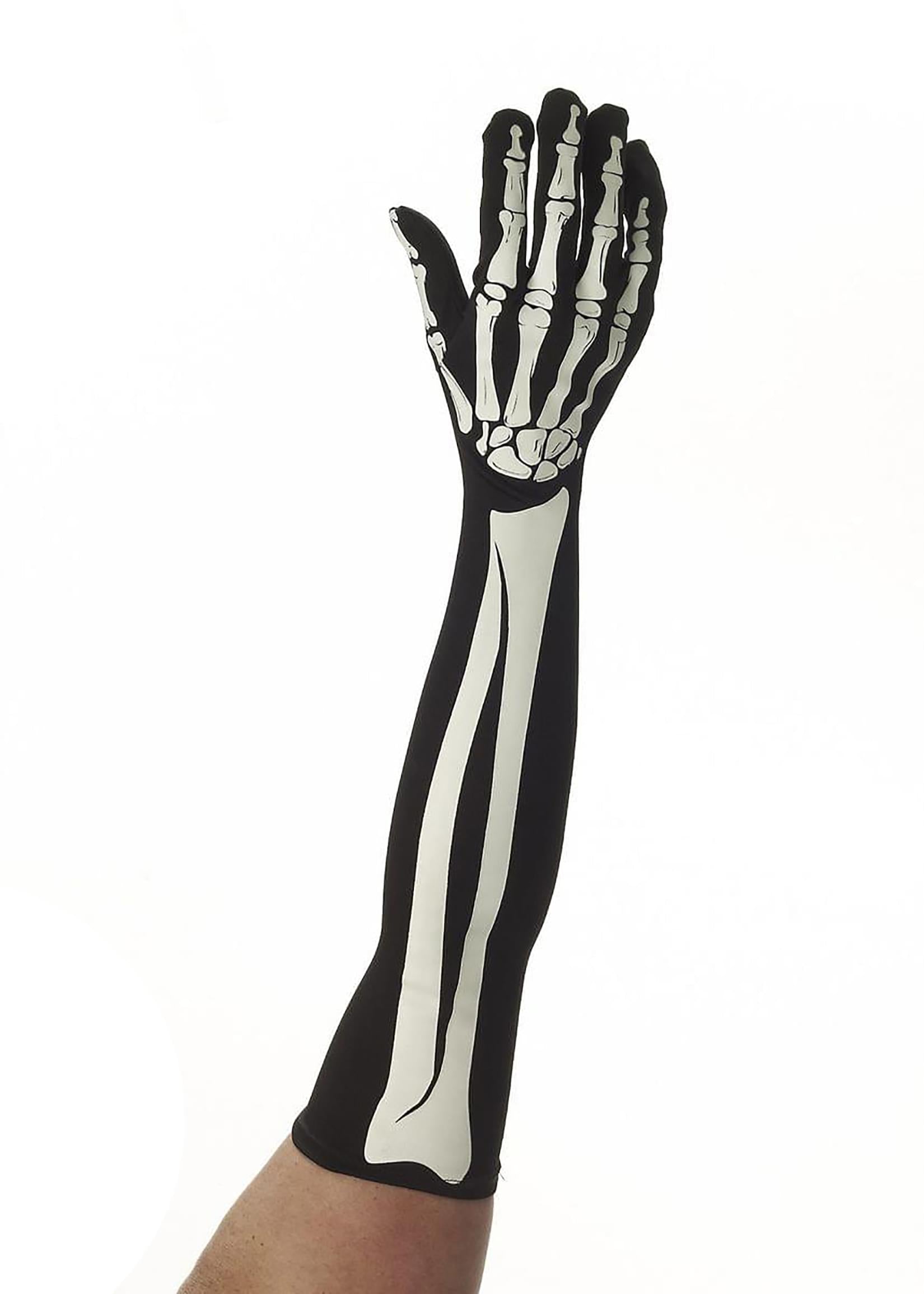 Skeleton Bones Adult Costume Long Gloves