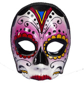 Day Of the Dead Multi Colored Female Costume Mask One Size