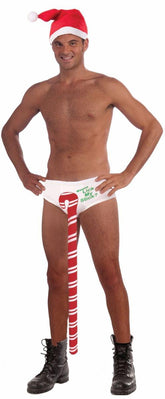 Men's Christmas Candy Cane Costume Underwear