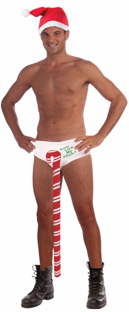 Men's Christmas Candy Cane Costume Underwear