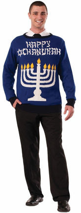Hanukkah Adult Ugly Costume Sweater Menora