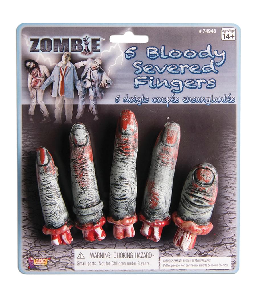 Severed Zombie Novelty Fingers 5 count Halloween Decoration