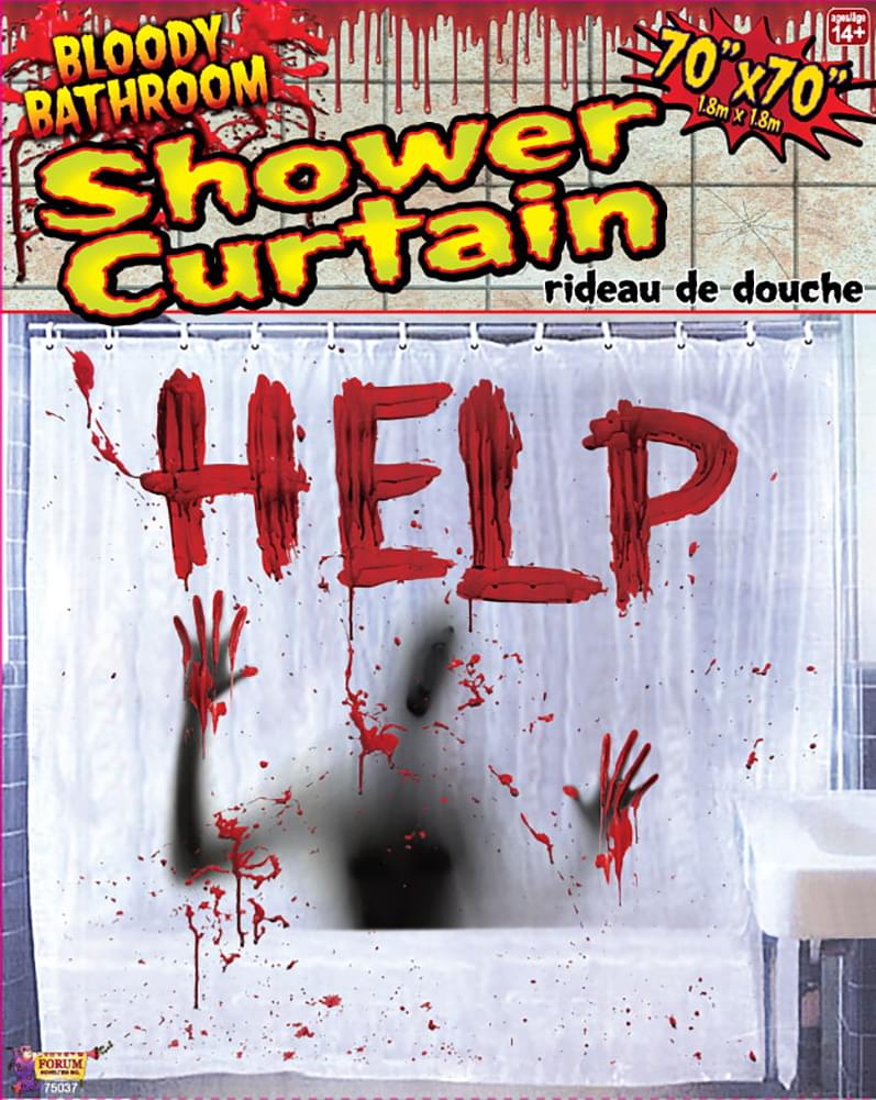 Bloody Bathroom Shower Curtain Halloween Décor