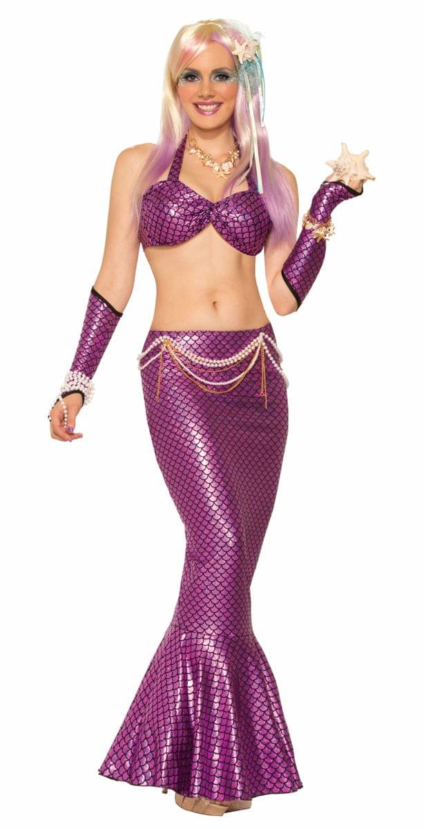 Mermaid Long Tail Costume Skirt Pink One Size
