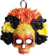 Day Of The Dead Costume Mask With Teeth Yellow/Orange Adult