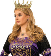 Royal Queen Costume Crown Gold With Jewels Adult Women
