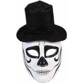Day Of The Dead Formal Skull Costume Mask With Hat Adult Men
