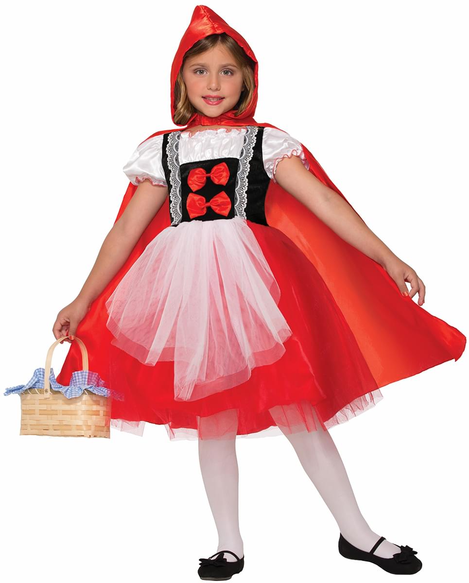 Red Riding Hood Dress With Cape Costume Child