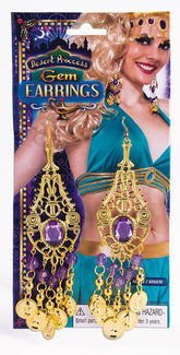 Desert Princess Gem Costume Earrings Adult Women