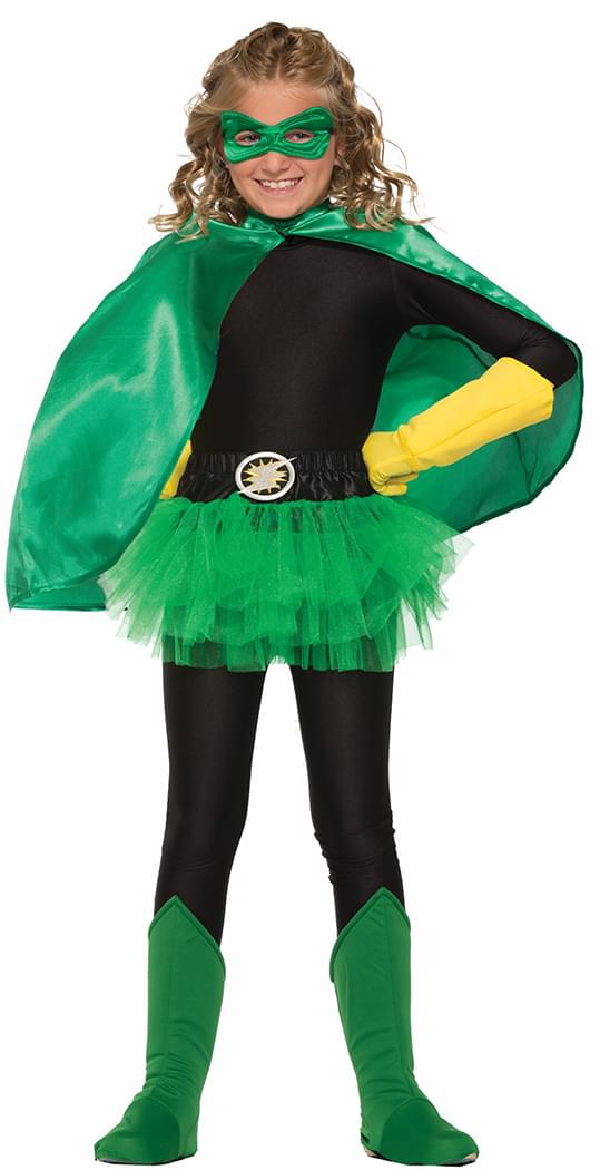Superhero Green Costume Cape Child