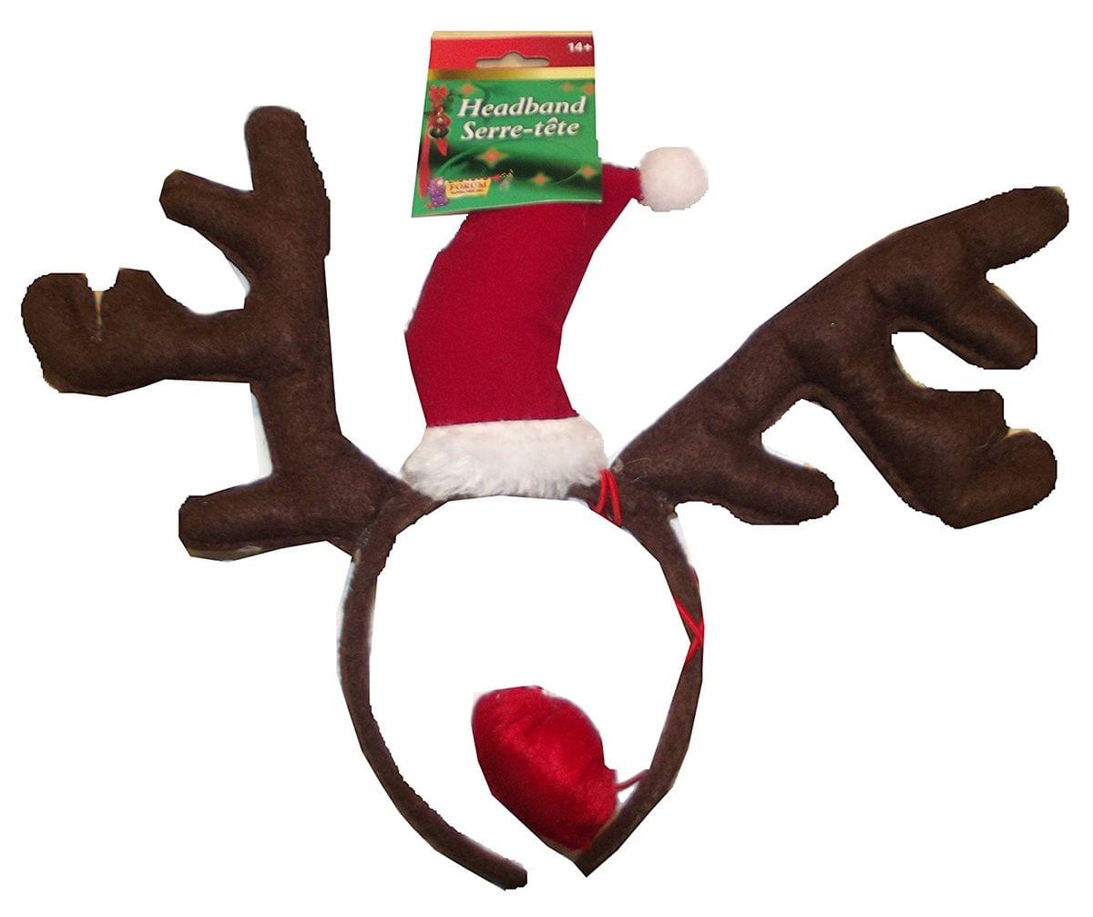 Christmas Reindeer Antler Headband with Nose