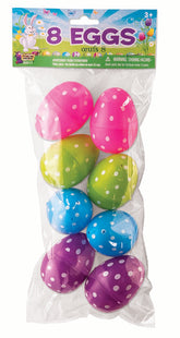 Polka-Dot Plastic Easter Eggs | Pack of 8